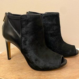 Ann Taylor Velleta Cow Hide Peep-toe Booties